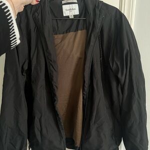 Goodfellow & Co Black Hooded Windbreaker Jacket